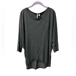Shannon Passero Basic Grey 1/2 Sleeve Batwing Flowy Blouse
